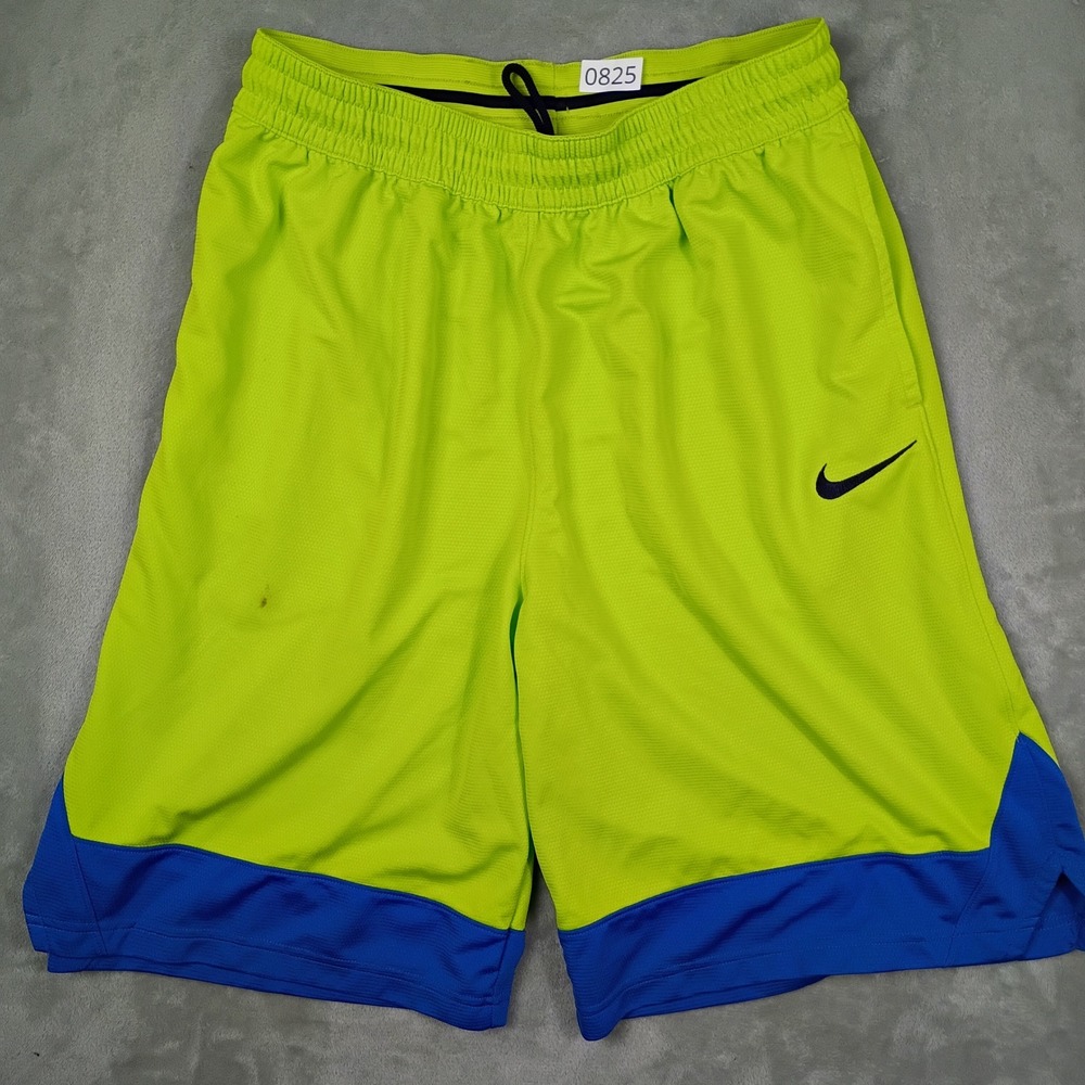 Nike Basketball Shorts Mens XL Neon Green Blue Dri-FIT Athletic Gym Gorpcore